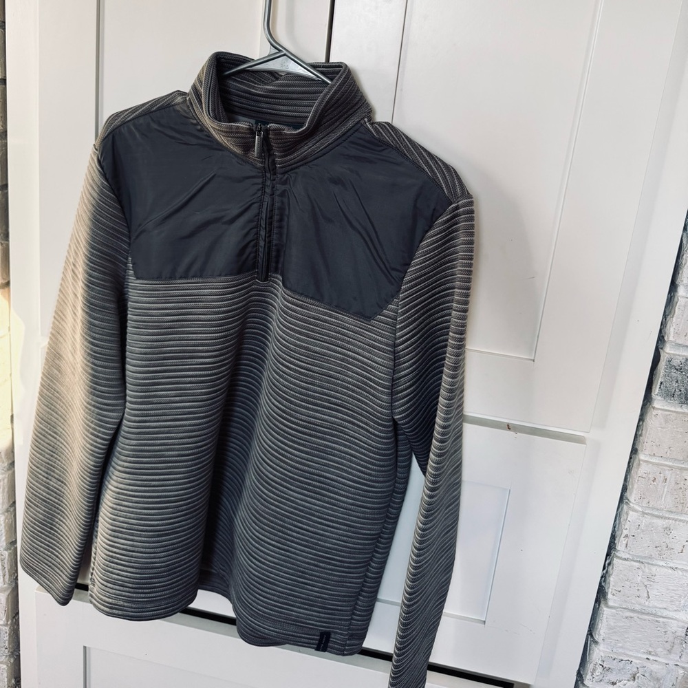 Perry Ellis Men's Black and Gray Striped Jacket
